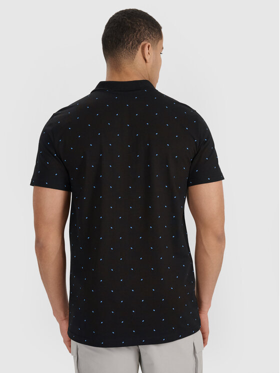 4F 4F Polo 4FWSS26TPTSM0949-20S Czarny Regular Fit