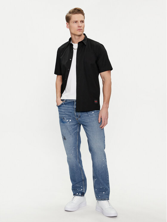 HUGO Hugo Košulja Ebor 50475668 Crna Relaxed Fit