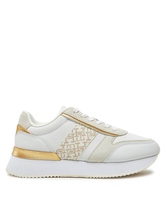 Damskie Sneakersy Tommy Hilfiger, Rozmiar 39, Białe, Lux Monogram Runner FW0FW08387