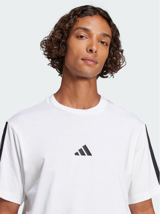 adidas adidas T-Shirt Essentials 3-Stripes Single Jersey Tee Biały Regular Fit