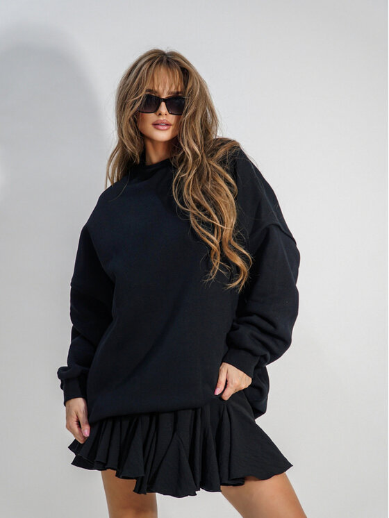 LilaLou LilaLou Bluza Lucky Czarny Regular Fit