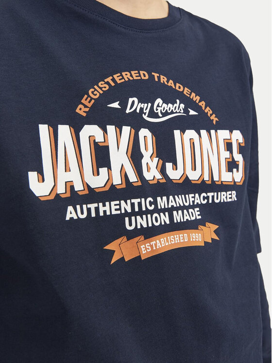 Jack & Jones Junior Jack & Jones Junior Bluzka Logo 12258880 Granatowy Regular Fit