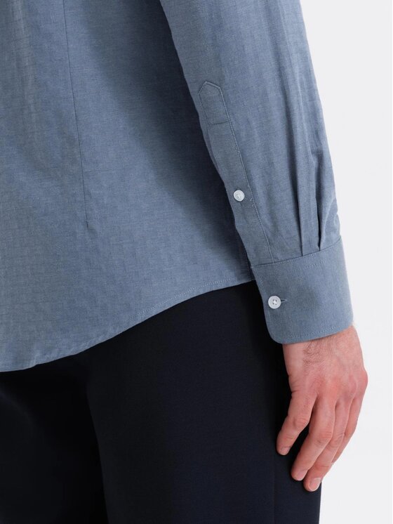 Ombre Ombre Koszula OM-SHCS-0174 Niebieski Regular Fit