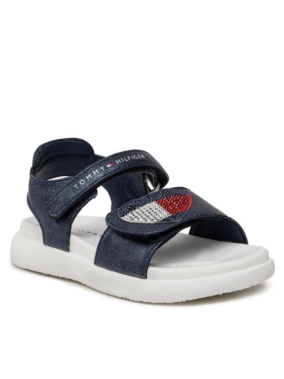 Tommy Hilfiger Tommy Hilfiger Szandál Strass Heart Velcro Sandal T1A2-32752-1367 S Sötétkék