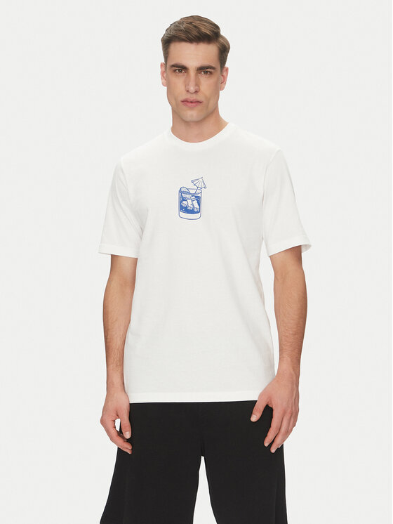 adidas adidas T-krekls Lounge Drink Graphic JJ4013 Balts Regular Fit
