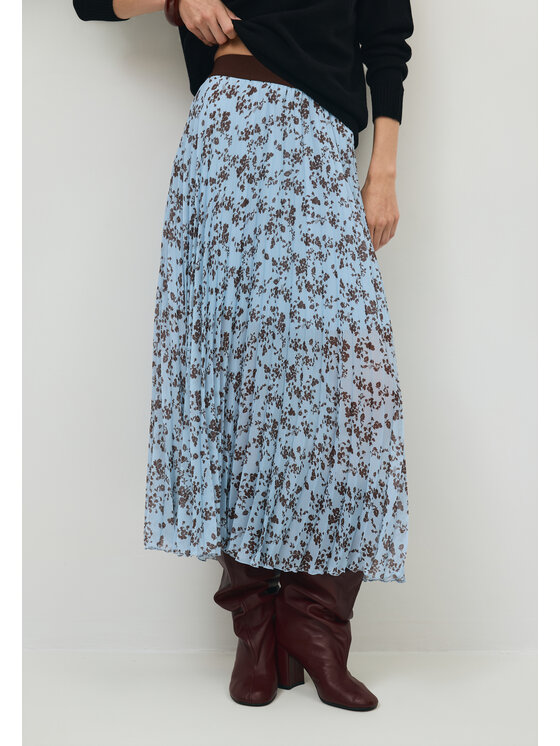 BIZUU BIZUU Spódnica maxi FLORAL SKIRT MINA Niebieski Standard Fit