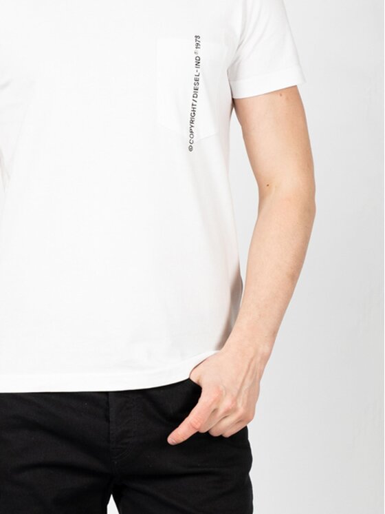 Diesel Diesel T-Shirt 00SASJ-0AAXJ- Λευκό Regular Fit