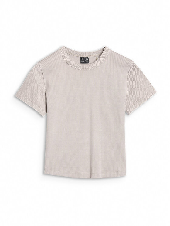 4F 4F T-Shirt SS MIDSHOP TEXTILE Beżowy Slim Fit