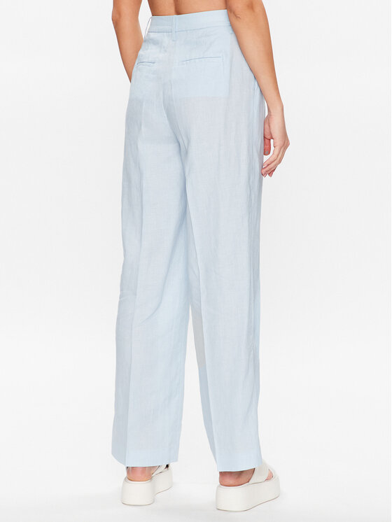 Remain Remain Hlače iz tkanine Linen 500160190 Modra Regular Fit