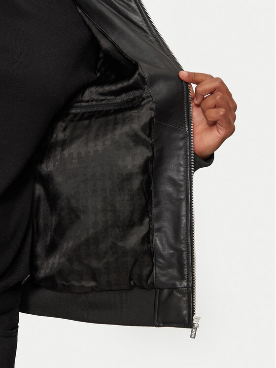 KARL LAGERFELD KARL LAGERFELD Kurtka skórzana 555011 544409 Czarny Regular Fit