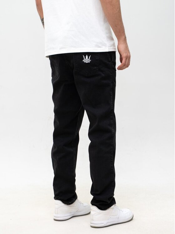 Jigga Wear Jigga Wear Jeansy Proste Klasyczne na gumce 131182 Czarny Regular Fit