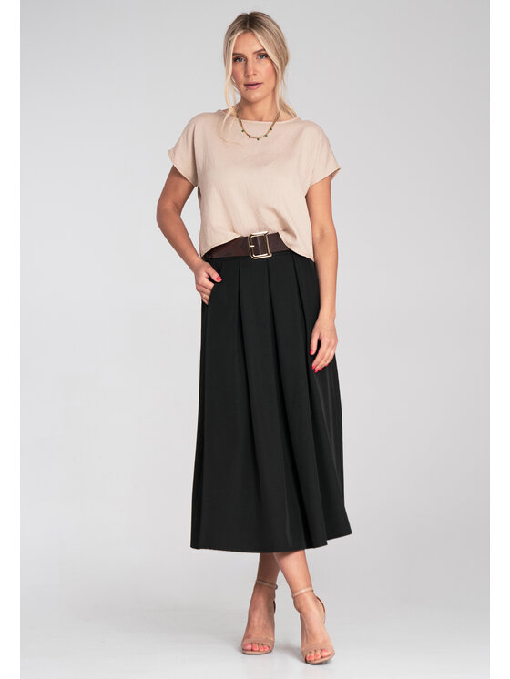 FIGL FIGL Spódnica midi M1201 Czarny Flared Fit