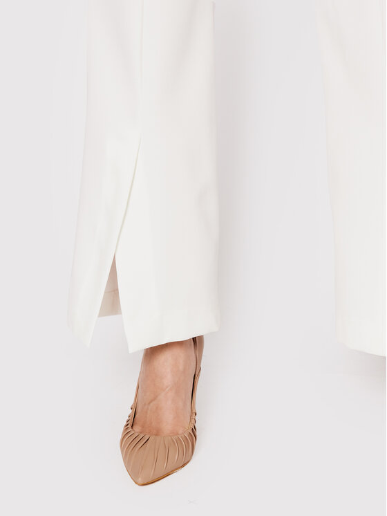 DeeZee DeeZee Pantaloni di tessuto Colleen SPDT0001 Bianco Regular Fit