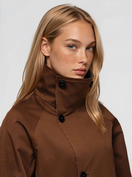Ombre Ombre Płaszcz przejściowy OW-CT-E0021 Brązowy Regular Fit