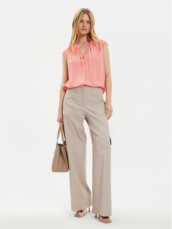 BOSS Boss Hlače Teneria 50512874 Écru Straight Fit