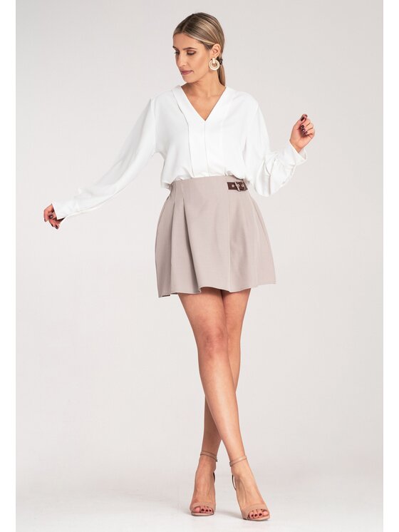 FIGL FIGL Mini sukňa M1157 Béžová A-Line Fit