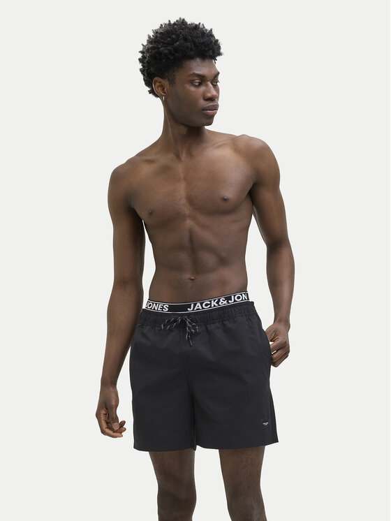 Jack&Jones Jack&Jones Pantaloni scurți pentru înot Maui 12272949 Negru Regular Fit