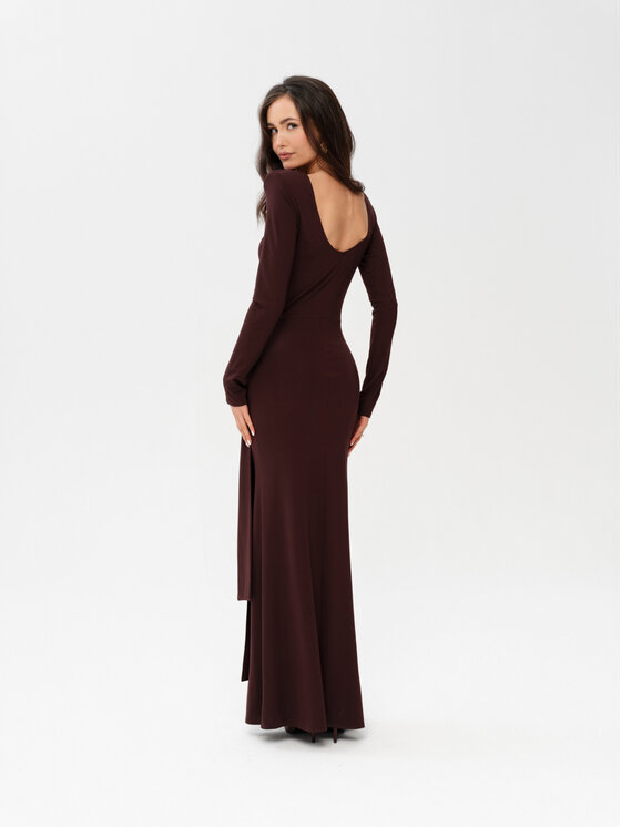 Roco Fashion Roco Fashion Večerní šaty Serenya Hnědá Slim Fit