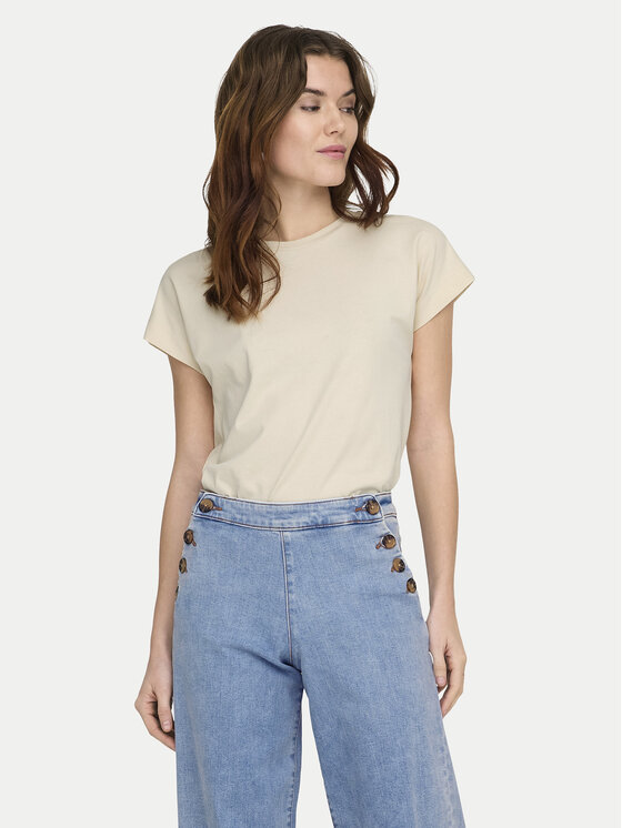ONLY ONLY T-Shirt Erica 15308926 Beige Oversize
