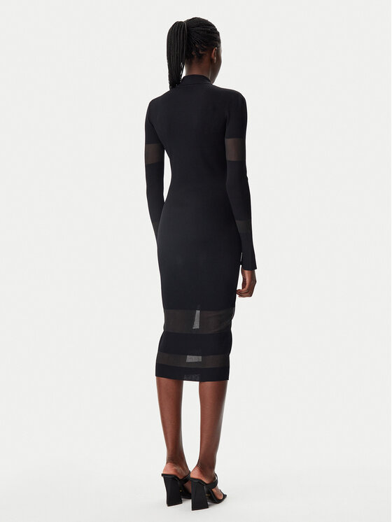 Patrizia Pepe Patrizia Pepe Džemper haljina 8A1420/K078-K103 Crna Slim Fit