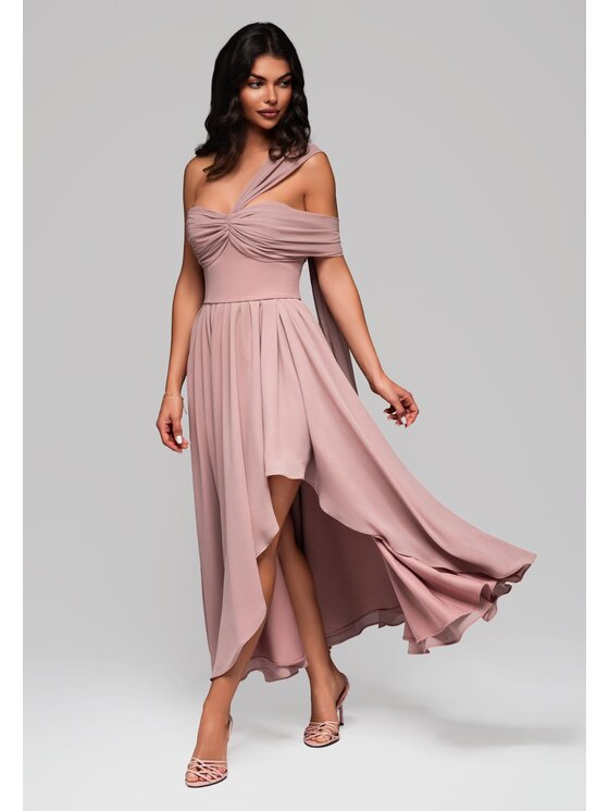 Ombre Ombre Sukienka wieczorowa LA-OM-DLR196 Różowy Regular Fit