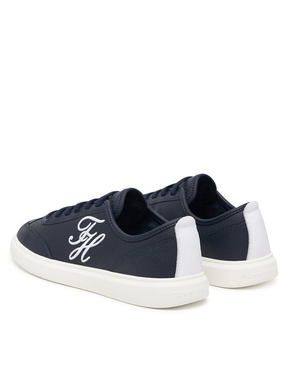 Tommy Hilfiger Tommy Hilfiger Sneakersy Th Icon Court Script Premium FW0FW09604 Granatowy
