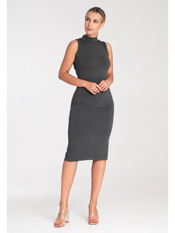 FIGL FIGL Koktejlové šaty M1031 Sivá Regular Fit