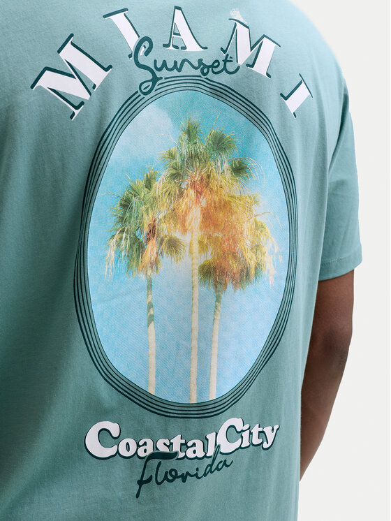 Jack & Jones Jack & Jones T-Shirt City Photoprint 12288353 Zielony Regular Fit