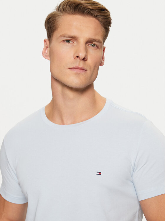 Tommy Hilfiger Tommy Hilfiger Tricou MW0MW10800 Albastru celest Slim Fit
