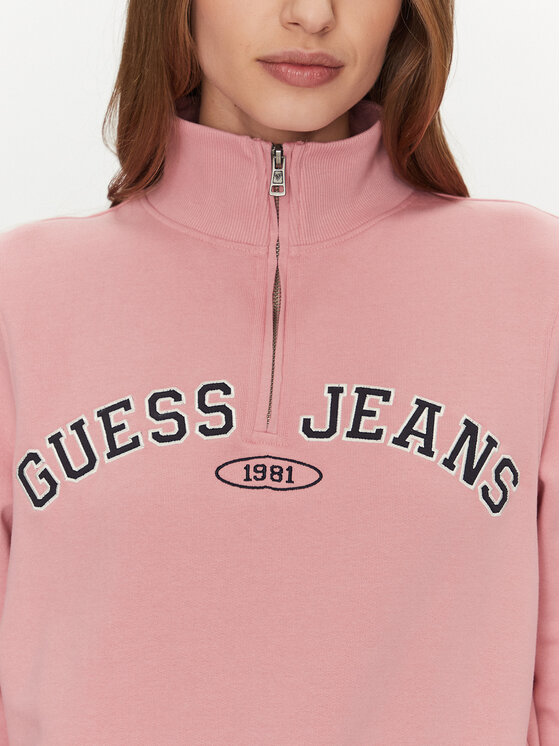 Guess Jeans Guess Jeans Majica dugih rukava W5RQ25 K68I4 Ružičasta Regular Fit