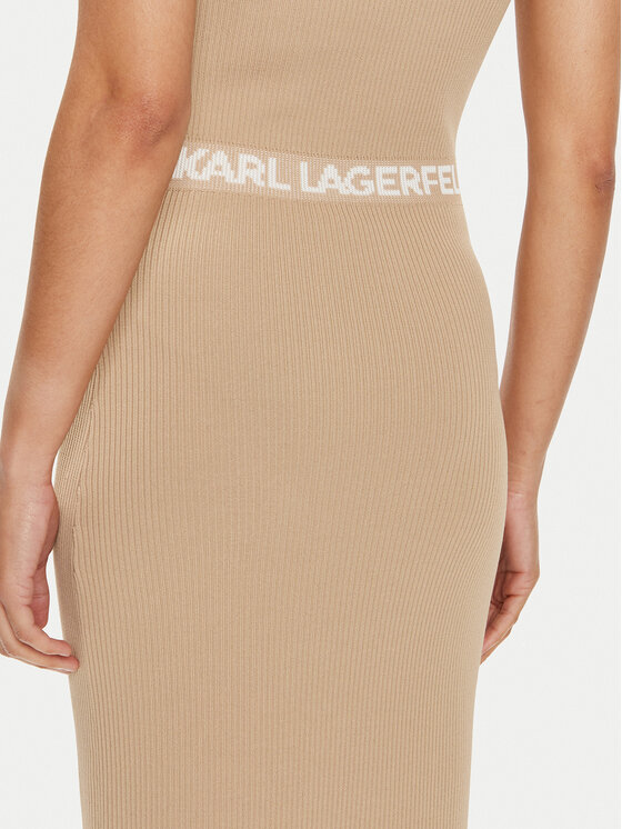 KARL LAGERFELD KARL LAGERFELD Sukienka letnia 245W1332 Beżowy Slim Fit