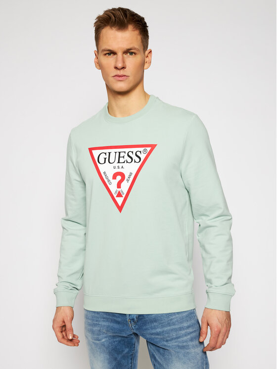 Guess Guess Majica dugih rukava M1RQ37 K6ZS1 Zelena Slim Fit