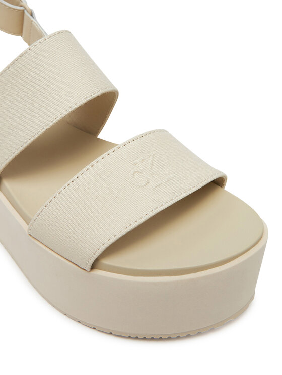 Calvin Klein Jeans Calvin Klein Jeans Basutės Flatform Sandal Sling In YW0YW01788 Écru