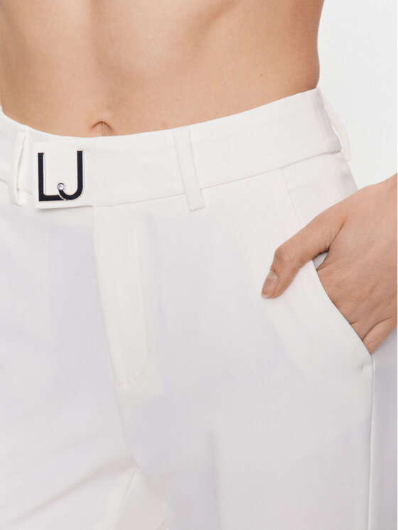 Liu Jo Liu Jo Bavlnené nohavice WA3434 T7896 Biela Regular Fit