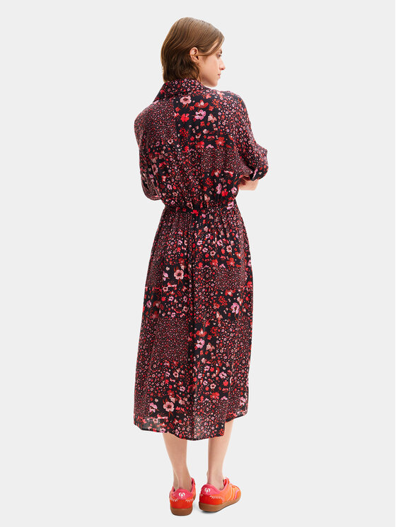 Desigual Desigual Rochie tip cămașă Candela 24SWVW41 Negru Loose Fit
