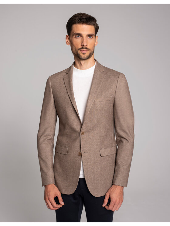 Borgio Borgio Marynarka jonadi Beżowy Slim Fit
