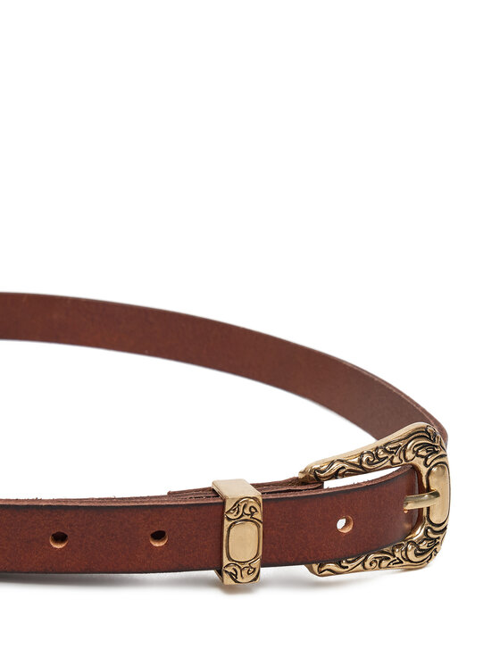 ONLY ONLY Dámsky opasok Onlty Slim Leather Wester Jeans Belt Acc 15338269 Hnedá