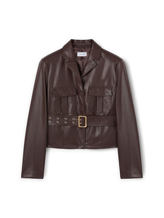 Motivi Motivi Giacca in similpelle R319Q000985N022 Marrone Regular Fit