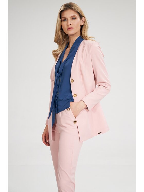 FIGL FIGL Marynarka M694 Różowy Regular Fit