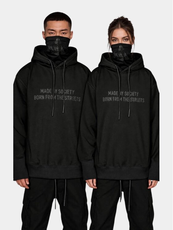 MADE BY SOCIETY MADE BY SOCIETY Kurtka anorak H17998FL1999991-HANORAC Czarny Basic Fit