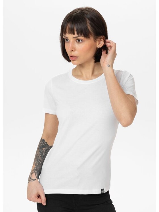 PITBULL PITBULL T-Shirt Koszulka damska NO LOGO XL Biały Regular Fit