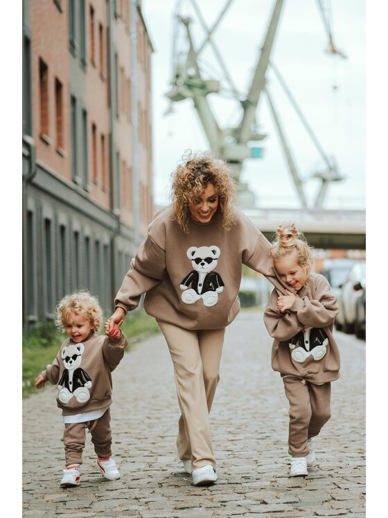 Bejbi Story Bejbi Story Bluza Jackson Teddy dla mamy i taty Brązowy Oversize
