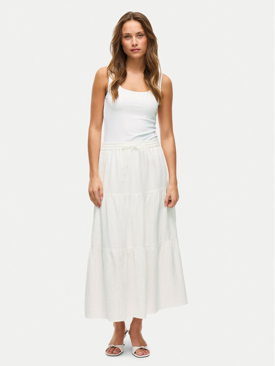 Vila Vila Φούστα maxi Lania 14105428 Λευκό Regular Fit