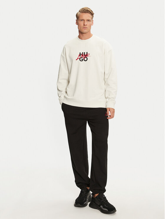 HUGO Hugo Majica dugih rukava Dlongny 50521081 Écru Relaxed Fit