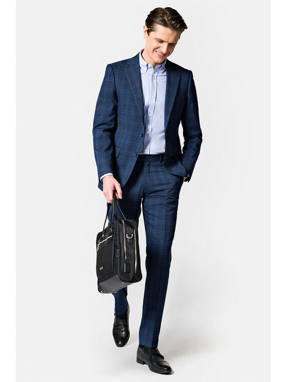 Lancerto Lancerto Garnitur Baltimore GA073123000003 Granatowy Slim Fit
