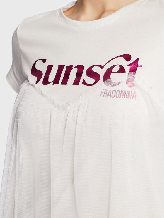 Fracomina Fracomina Vestito da giorno FS23SD1039J401Q5 Bianco Regular Fit