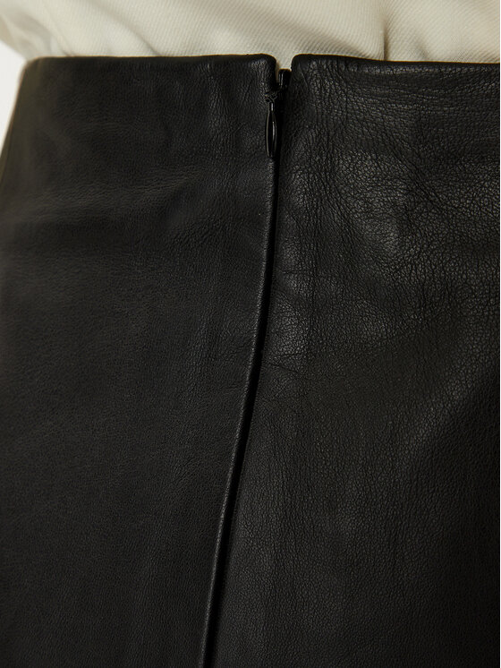 Bruuns Bazaar Bruuns Bazaar Spódnica skórzana GentianB BBW4324 Czarny Slim Fit