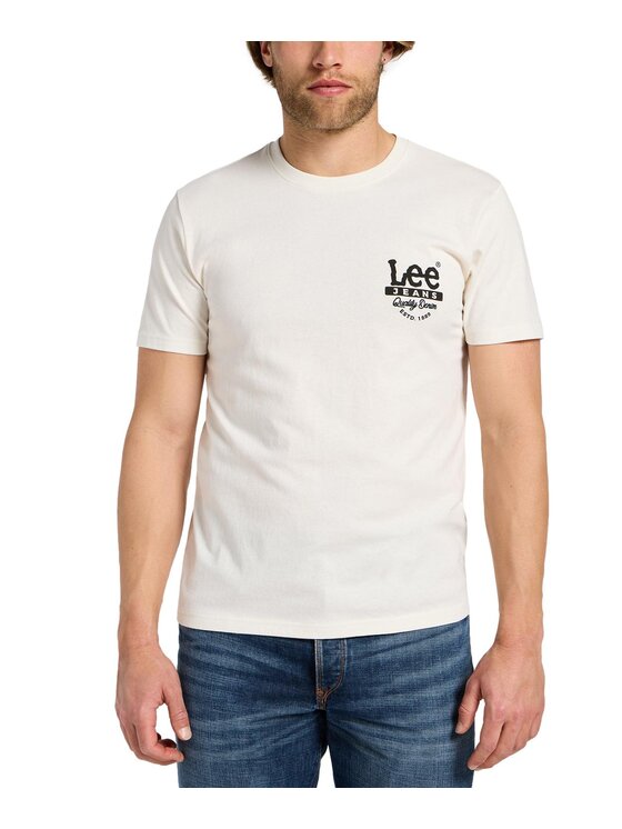 ◆LEE◆ Tail Typo T-Shirt White Lee T-Shirt 112355887 Biały Regular Fit | Modivo.pl