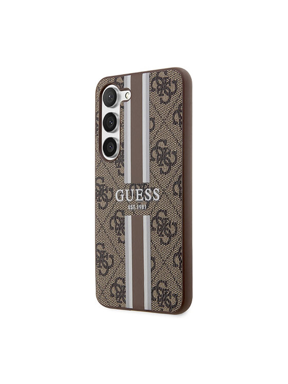 Guess Guess Etui na telefon Printed Stripe Brązowy