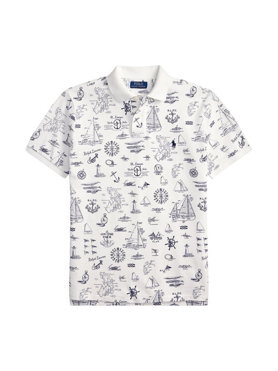 Polo Ralph Lauren Polo Ralph Lauren Polo marškinėliai 710B18827001 Balta Regular Fit